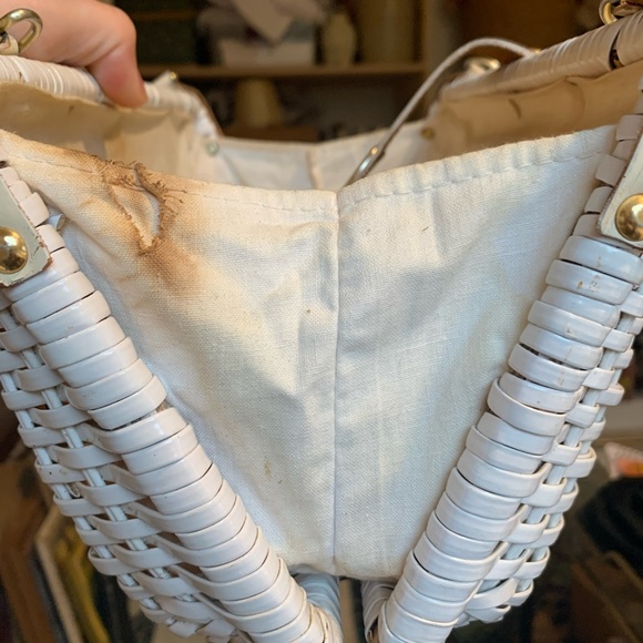 Vintage faux wicker purse - Picture 3 of 7